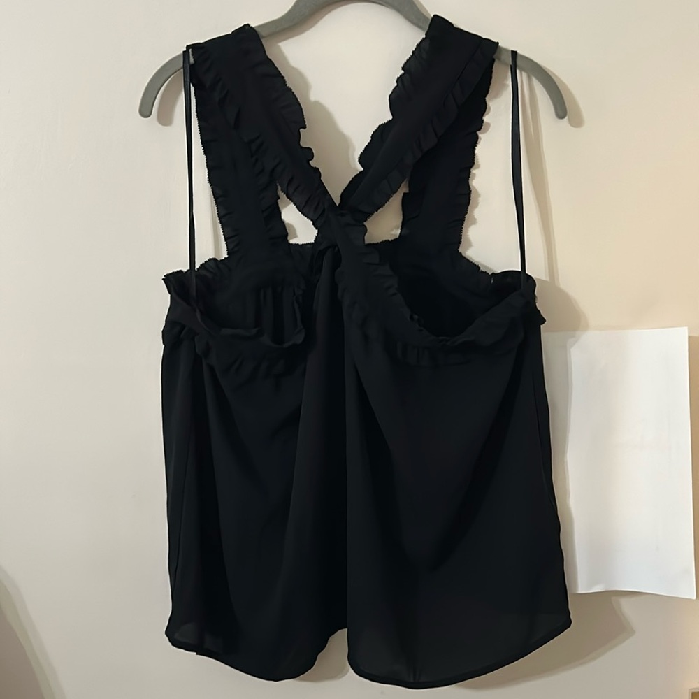 J crew silk like top black, size 14